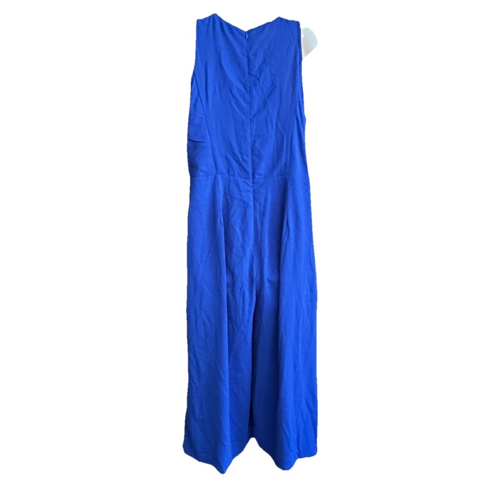 Lulu's‎ Faux Wrap Jumpsuit Size Large Blue Wide Leg Party Special Event Wedding - Picture 5 of 8